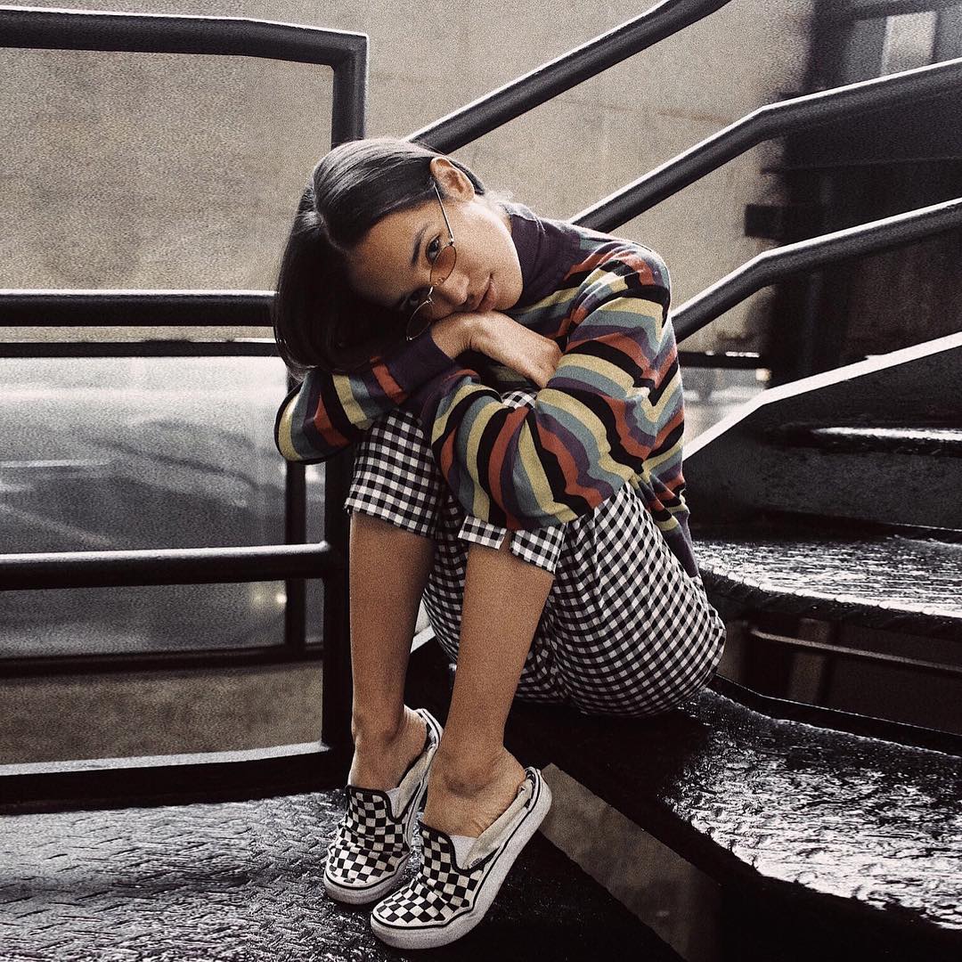 black checkered vans outfit