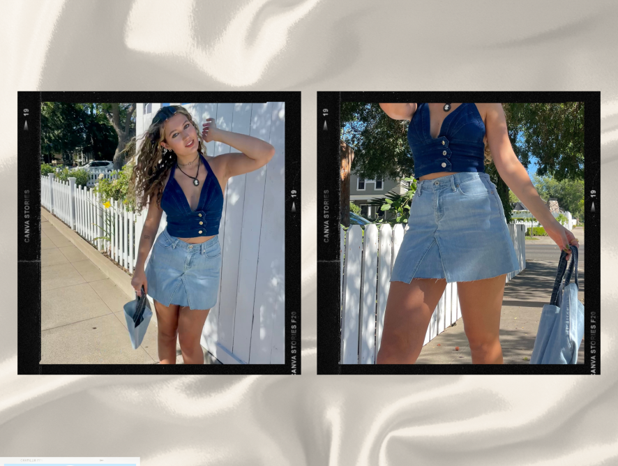DIY, Denim Mini Skirt from Old Jeans, Step by Step